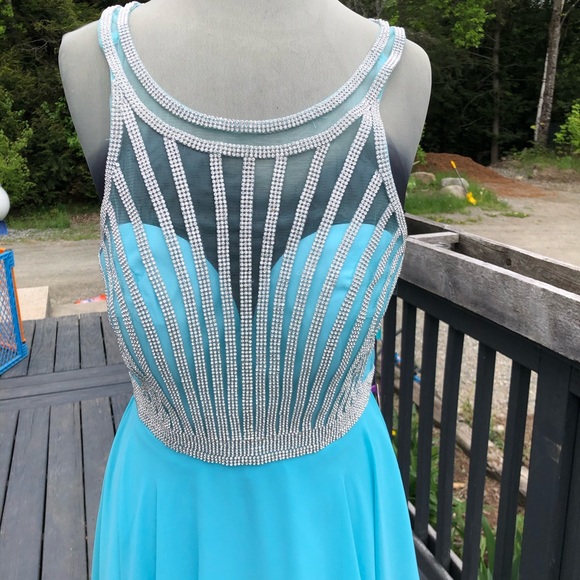 Aqua beaded formal/ prom/ bridesmaid dress - Picture 3 of 4
